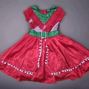 Jojo’s Closet Girl’s‎ Holiday Dress Girl 4/5 XS Red Short Sleeve Christmas Party